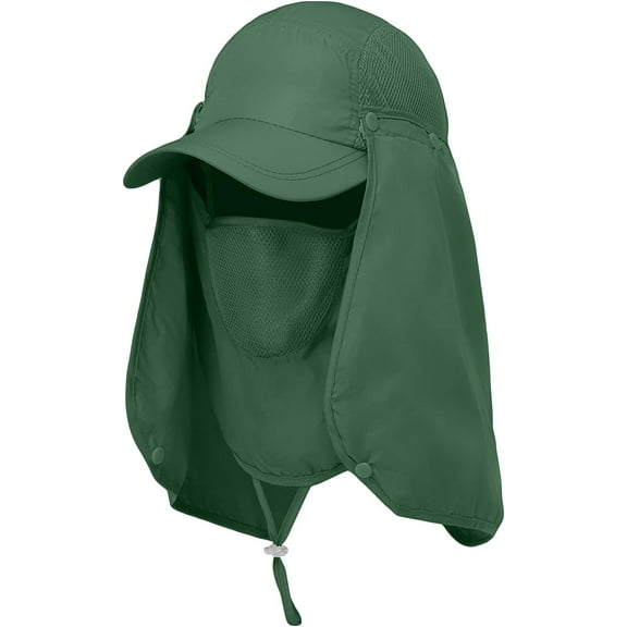 Sun Cap Fishing Hat for Men & Women, UV Protection, Lightweight Baseball Hat, Detachable Neck Flap & Face Cover, Windproof
