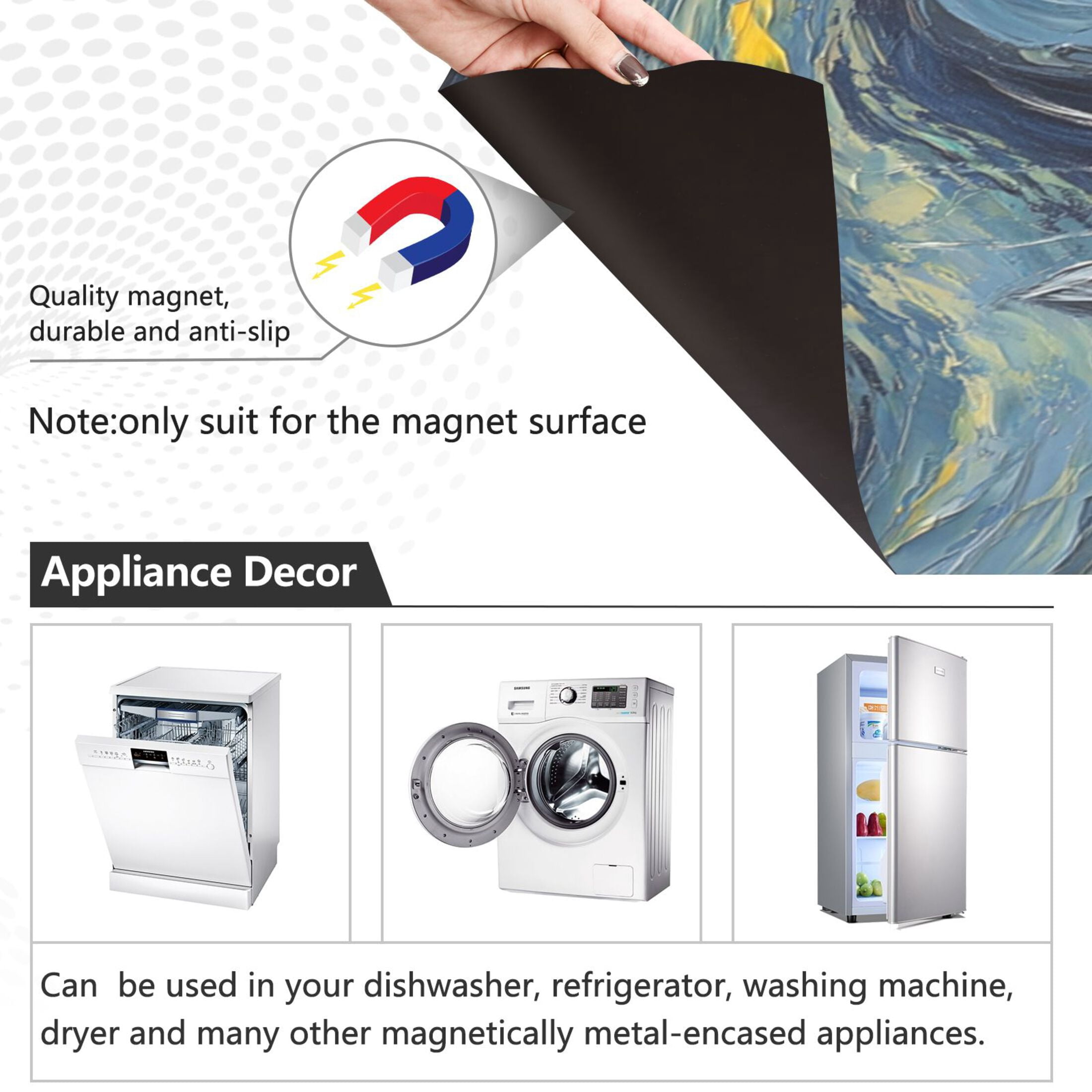 Dishwasher Magnetic Sticker 23x26 Inch Refrigerator Magnetic Sticker Washing Machine Magnetic Sticker Kitchen Panel Magnetic Sticker Home Decor Beautiful Starry Sky Cat