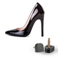 thumbnail image 5 of 10 Pares TPU Alto Tacón Puntas Zapatos Reemplazo Tapa para Mujeres Alto Tacón Zapatos 2,4mm Pasador, 11x10mm U Forma Tacón Reparación Tapas, Negro, 5 of 5