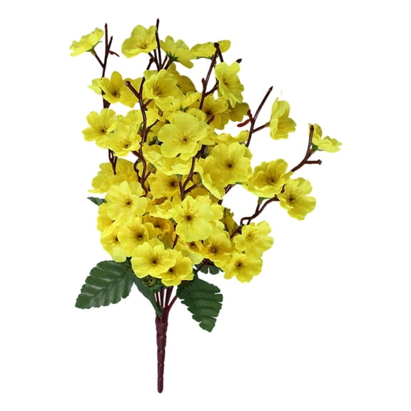 1 Pc Artificial Plum Blossom Flowers Branches,15.74'' Faux Flowers Stem Plastic Plum Blossom,Fake Flower Arrangement for Home Wedding Centerpieces Spring Indoor Decor(Yellow)