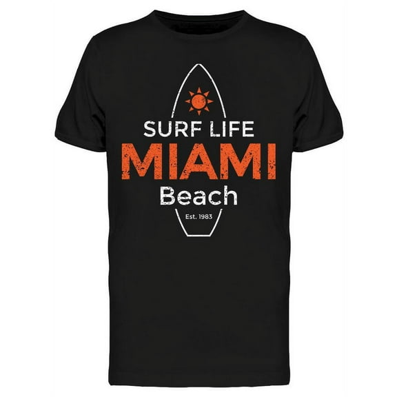 Surf Life Miami Beach Design T-Shirt Men -Image by Shutterstock, Male 3X-Large