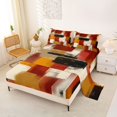 thumbnail image 2 of Homewish Brown Watercolor Queen Sheets,Vintage Geometric Art Queen Sheet Sets,4pcs,1 Flat Sheet, 1 Fitted Sheet and 2 Pillowcases, 2 of 6
