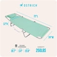 thumbnail image 6 of Ostrich The Ladies Comfort Lounger, Foldable Beach Pool Tanning Chair, Teal, 6 of 13