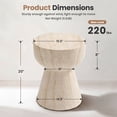 thumbnail image 3 of Dayalane Round Faux Stone Side Table, 15.5" Modern Hourglass End Table Indoor Outdoor, Travertine Beige Look Accent Drink Stool for Living Room Patio, Fully Assembled, 3 of 11