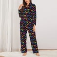 thumbnail image 2 of Daiia Rainbow Butterfly for Women's Long-Sleeved Pajama Set – Soft & Comfortable Sleepwear Button-Up Pajamas Cozy Lounge Wear-Medium, 2 of 7