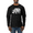 Black, variant on Black and White Mosaic Retro Mandala Rhino Animal Lover Mens Long Sleeve Shirt