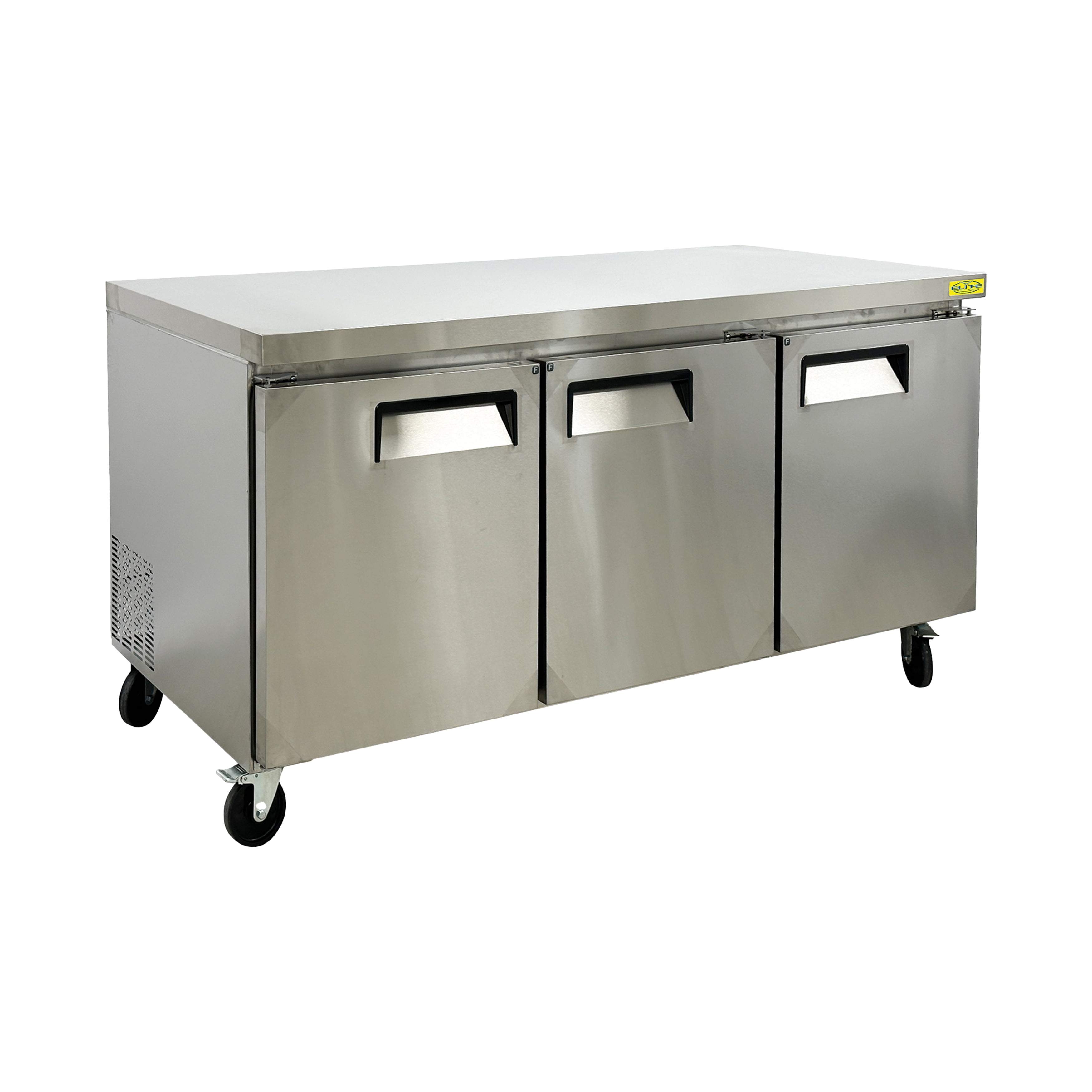 72.5 in. Commercial Undercounter Freezer 20 Cu.Ft, Auto-Defrost Three Solid Door Freezer