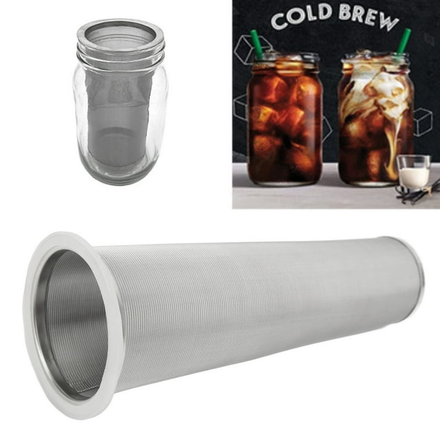 Aramox Coffee Brew Infuser, 304 Stainless Steel Cold Brew Coffee Filter Cone Mesh, with White Rubber Circle Coffee Brew Infuser