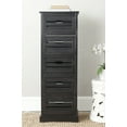 thumbnail image 2 of SAFAVIEH Sarina Solid Rustic 5 Drawer Cabinet, Distressed Black, 2 of 5