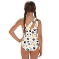 thumbnail image 2 of Jiueut Paws Heart Print Girls Swimsuit Trendy Swimwear with Adjustable Straps One Piece Cut Out Swimwear with Mesh Cover Up Skirt Size 7-18, 2 of 7
