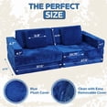 thumbnail image 6 of Contour Comfort Kids Couch, 14 PC Modular Kids Play Couch Set for Playroom and Lounge, Soft Foam, Blue, 6 of 8
