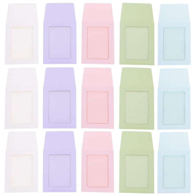 COOPHYA 50Pcs Paper Card Sleeves Assorted Colors Clear Cover for Photo and Game Storage