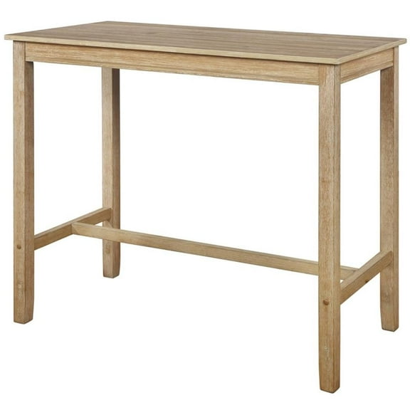 Riverbay Furniture 42" Wood Bar Height Pub Table in Distressed Brown