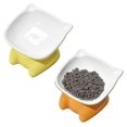 thumbnail image 1 of 2pcs Cat Bowl Ceramic Pet Bowl Tilted Bowl For Food And Water, Anti Vo-XK12482 SZBS, 1 of 4