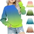 thumbnail image 1 of MKOSPLRT Chandails à Col Rond pour Enfants 1-12 Ans Filles Dégradé Hauts à Enfiler Garçons Chandails à Manches Longues Automne T-Shirts Brillants de Détente, 1 of 8