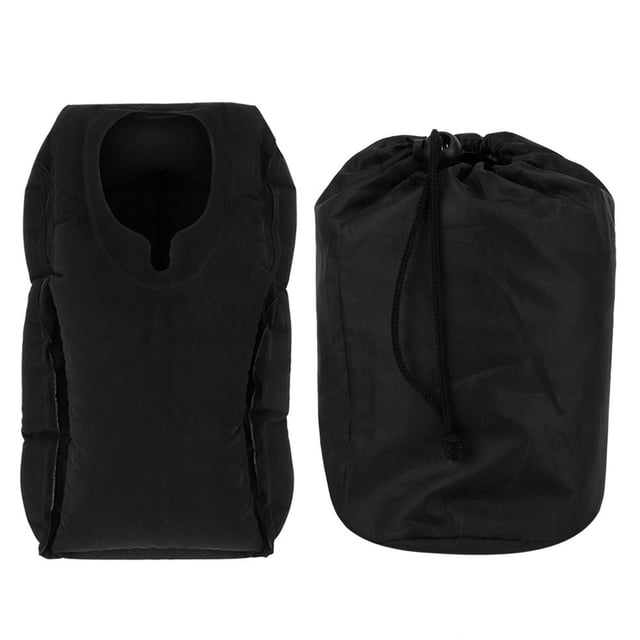 Herwey Portable Folding Inflatable Travel Pillow Home Airplane Sleeping Office Napping Rest Pillow
