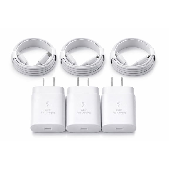 [3 Pack] 6ft Fast Wall Charger Extra Long USB-C to USB-C Cable With PD 3.0 PPS Adapter For Apple iPhone 18/17/16/15/Pro/Max/Air iPad Air/Mini, Samsung Galaxy S26/S25/S24/S23/S22/Ultra/A Series