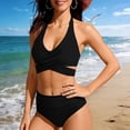 thumbnail image 4 of Trajes de baño para mujer, conjuntos de bikini modestos de cintura alta, lindos trajes de baño de 2 piezas, tankini, traje de baño de poliéster para mujer., 4 of 7