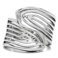thumbnail image 3 of Luxe Jewelry Designs Women's Stainless Steel Bypass Style Ring - Size 6 (Pack of 3), 3 of 4