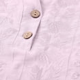 thumbnail image 6 of Babysbule Women's Cotton Embroidered Notch V-Neck Elbow Length Sleeve Casual Boho Top for Daily and Weekend Wear, 6 of 6
