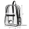 thumbnail image 4 of YIJIAL 15"Clear Backpack Heavy Duty Clear Bookbag Transparent Backpack See Through Plastic Backpacks for School, Sports Event and Concerts (Black), 4 of 6