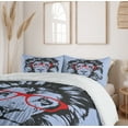 thumbnail image 6 of Ambesonne Animal Duvet Cover Set, Lion and Hipster Glasses, 2-Calking, Blue Black Red, 6 of 7