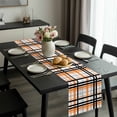thumbnail image 2 of Orange Black Plaid Table Runner 70 Inches Long, Farmhouse Orange Black Checkered Kitchen Coffee Dining Table Decoration for Home Party Birthday Wedding Home Decor 13x70 Inches, 2 of 8