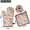 thumbnail image 6 of Fall Leaves Pumpkin Kitchen Oven Mitt and Pot Holder Sets 2 Pcs for Baking, Cooking and Grilling, Heat Resistant Up To 392 °F, 6 of 7