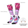 thumbnail image 5 of Bingfone Compression Socks for Women and Men Long Socks for Running Athletic Cycling Nurse-Dragon Fruit, 5 of 8