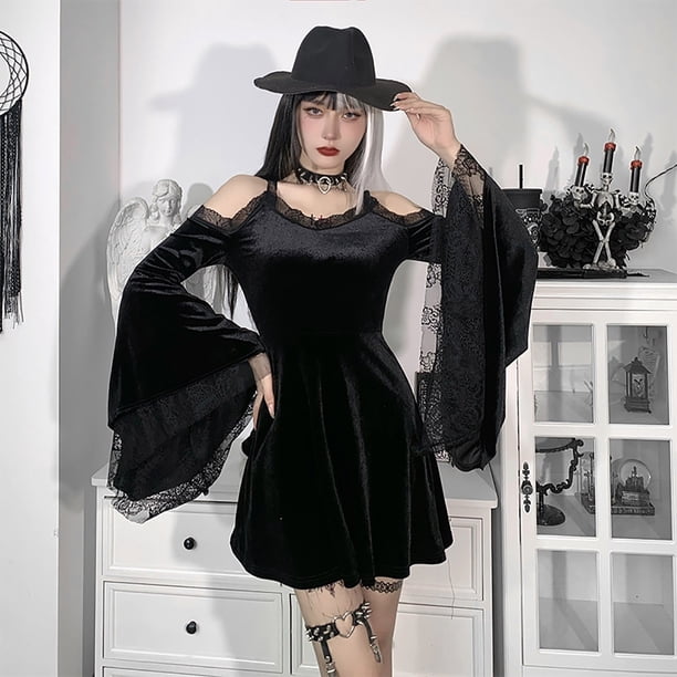 mini goth homecoming dress Gothic Black Strapless Sweetheart A-line High-low Short Homecoming Dre –  AlineBridal main image 1