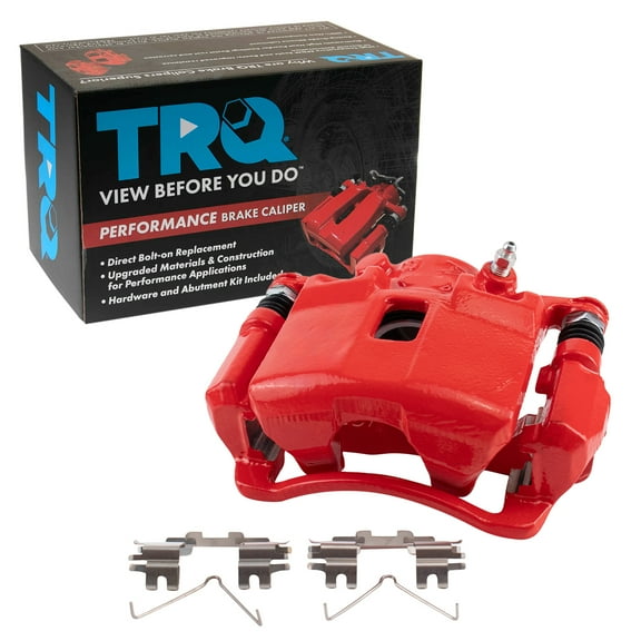 TRQ Front Left Right Brake Caliper w/Bracket Performance Red Driver Passenger Side Compatible with 2002-2006 Acura RSX 2003-2011 Honda Civic 2007-2008 Fit