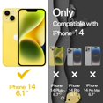 thumbnail image 2 of JETech Cute Case for iPhone 14 6.1-Inch, Wave Frame Curly Shape Shockproof Phone Cover for Women and Girls, Clear Hard PC Back (Yellow), 2 of 7