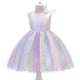 thumbnail image 2 of Vestido infantil con tirantes y hombros descubiertos, vestido de malla de cielo estrellado, vestido de princesa para niña de las flores, vestido de actuación para niños, 2 of 5
