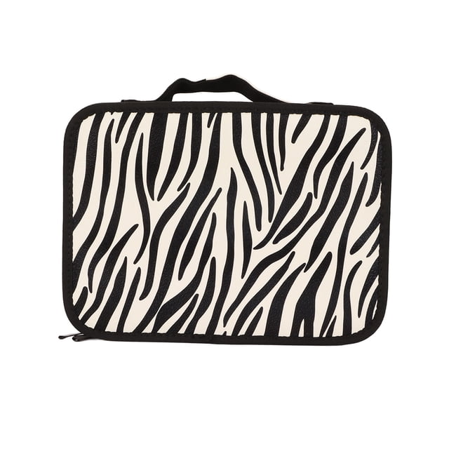 Bolso de peluquería Amonsee de cuero portátil en capas para herramientas de maquillaje