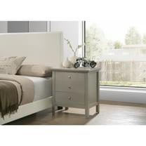 Glory Furniture Hammond 3 Drawer Nightstand in Silver Champagne