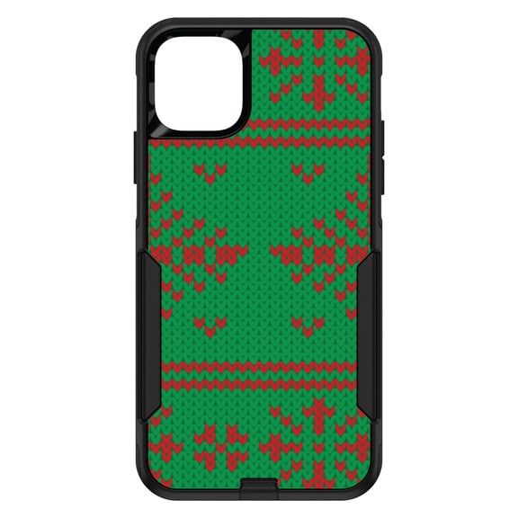 DistinctInk Custom SKIN / DECAL compatible with OtterBox Commuter for iPhone 11 Pro (5.8" Screen) - Green Red Ugly Christmas Sweater - Christmas All Year