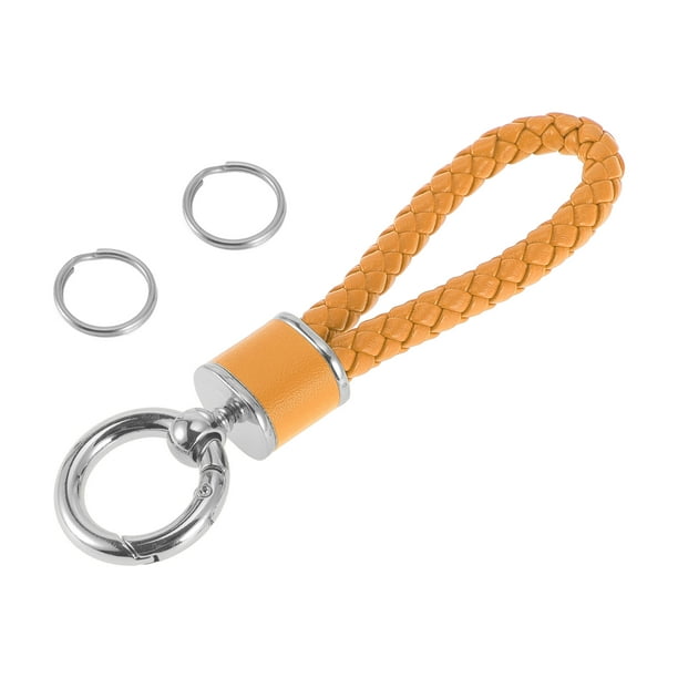Llavero de Coche Único Bargains Llavero Universal con Anillo para Llaves de Fob Cuero Sintético Aleación de Zinc Tono Plateado Amarillo 1 Pcs