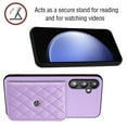 thumbnail image 3 of Envelope Design for Samsung S24 Case RFID Blocking Wallet Card Holder Leather PU Flip Cover Folio Lanyard Crossbody Strap Women Girl Magnetic Clasp Kickstand for Samsung Galaxy S24, Purple, 3 of 10