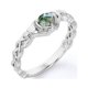 thumbnail image 3 of JeenMata Anillo de Compromiso Trenzado con Solitario Claddagh Ágata Verde Musgo Druzy Transparente de Talla Brillante Redonda de 1 Quilate; Baño de Oro Blanco de 18 K sobre Plata, 3 of 6