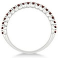 thumbnail image 2 of Half-Eternity Pave-Set Thin Garnet Stacking Ring 14k White Gold (0.65ct), 2 of 3
