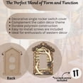 thumbnail image 2 of Decorative Single Rocker 1 Gang Switch Plate for Rustic Log Cabin Cottage Style with Faux Deer Antler Décor Wall Plate, 2 of 8