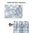 thumbnail image 6 of Light Blue Plaid Bathroom Window Curtain, Modern Minimalist Country Light Filtering Coffee Kitchen Curtains, Bedroom Living Room Curtains 2 Panel 84"x63", 6 of 6
