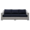 thumbnail image 5 of Modway Conway Sunbrella® Outdoor Patio Wicker Rattan Sofa in Light Gray Navy, 5 of 9
