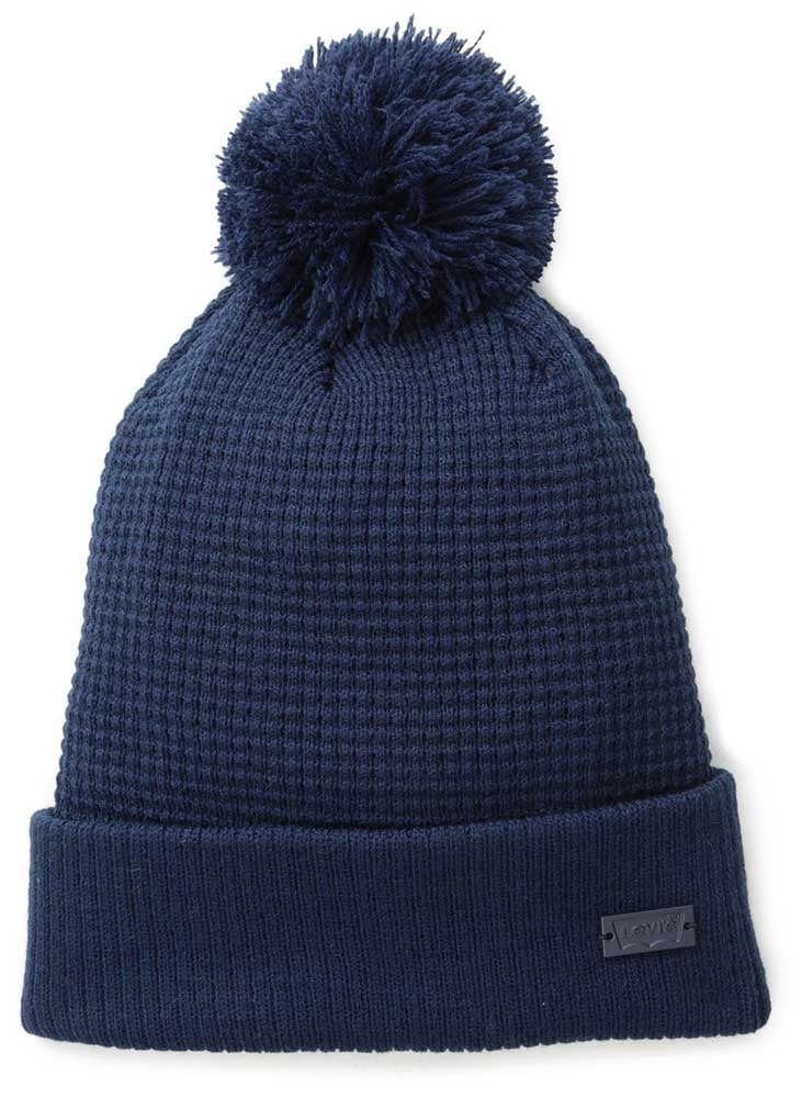 navy blue pom beanie