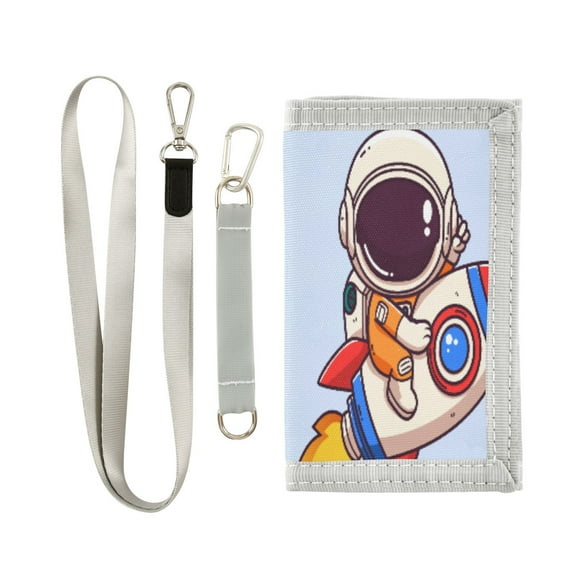 Boys' & Girls' Novelty Wallets | Men's Foldable Novelty Wallets | Prefect Gifts for Every Scene,An Astronaut on A Rocket