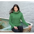 thumbnail image 4 of SAOL 100% Merino Wool Women's Aran Oversized Cable Knit Fisherman Sweater High Neck Irish Pullover Made in Ireland, 4 of 6