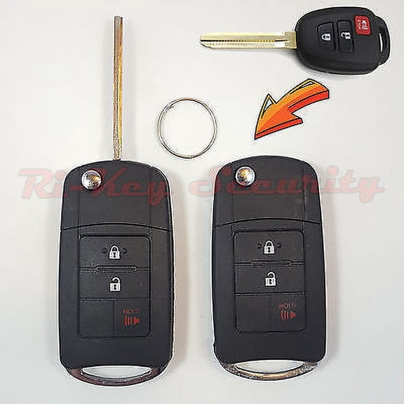 2 New Style Flip Key Modified Case Shell For Toyota Vehicles Remote Key 3 Button