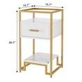 thumbnail image 3 of Kselythan Nightstand Set of 2, End Table with Tempered Glass Top, Side Table with Drawer and Shelf, Sofa Table Bedside Table for Bedroom Living Room, 3 of 7