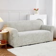 thumbnail image 4 of Dowbom Sofa Cover for 1 2 3 4 Seater,1-Piece Non-slip Sofa Slipcover with Elastic Bottom Furniture Protector Thicken Washable Jacquard Stretch Couch Cover for Living Room-M(145-185cm)-light grey, 4 of 8