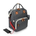 thumbnail image 2 of niños y niñas, bolsa para pañales para papá, mamá, bolsillos aislados, bolsas de pañales portátiles grises para bebés con puerto de carga USB, correas de cochecito de bolsillo antirrobo, 2 of 3